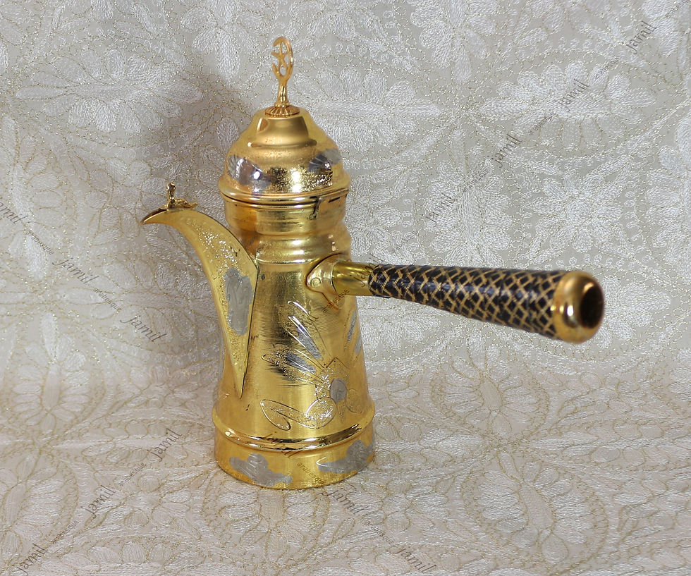 Thumbnail: Set of copper "coffee Dallah, Tray, 6 pieces of coffee cup"