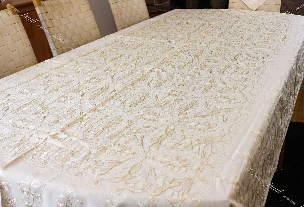 Thumbnail: Tablecloths, embroidered silk threads