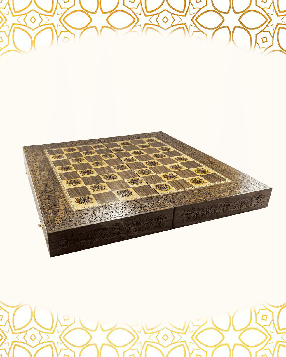 Thumbnail: 20"/ 50cm Engraved Chess and Backgammon Board