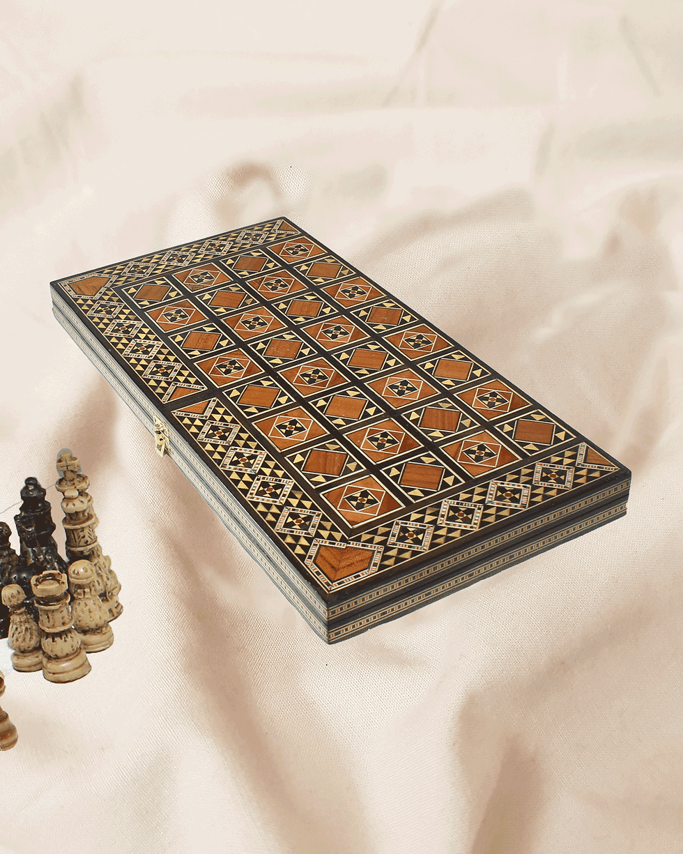 Thumbnail: 18" Large foldable H-Q Chess/Card Game Board,