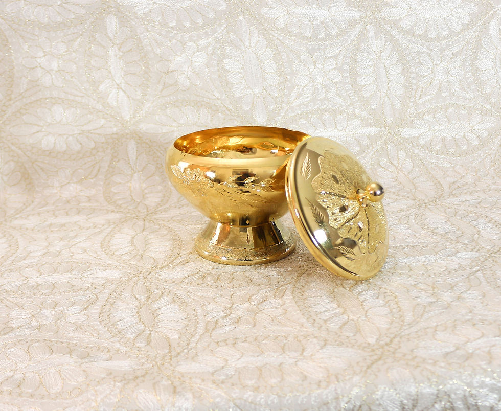 Thumbnail: Copper 24 karat gold plated Sugar Pot,