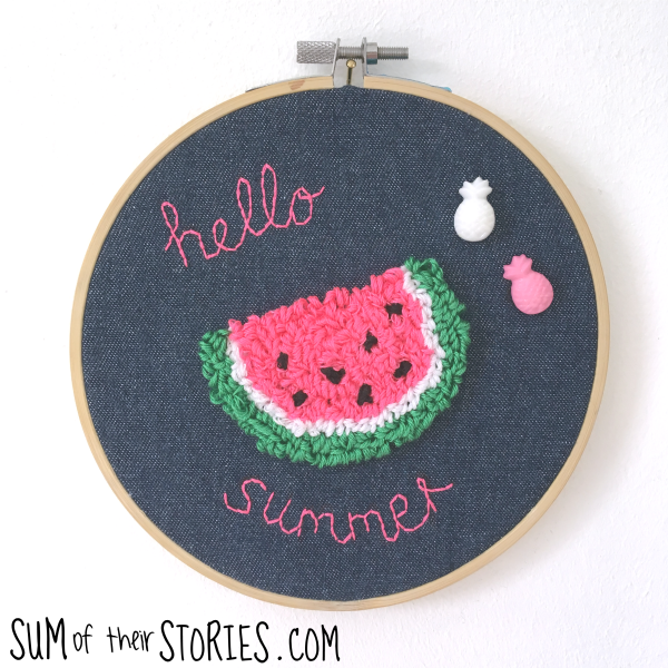 Needle punch embroidery kit watermelon