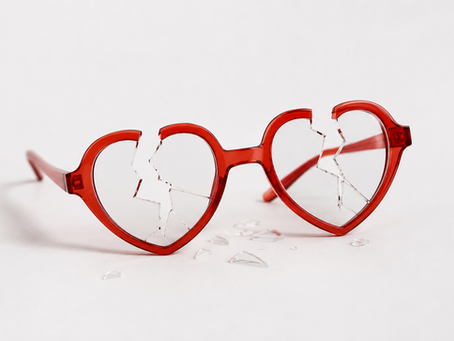 Broken heart glasses