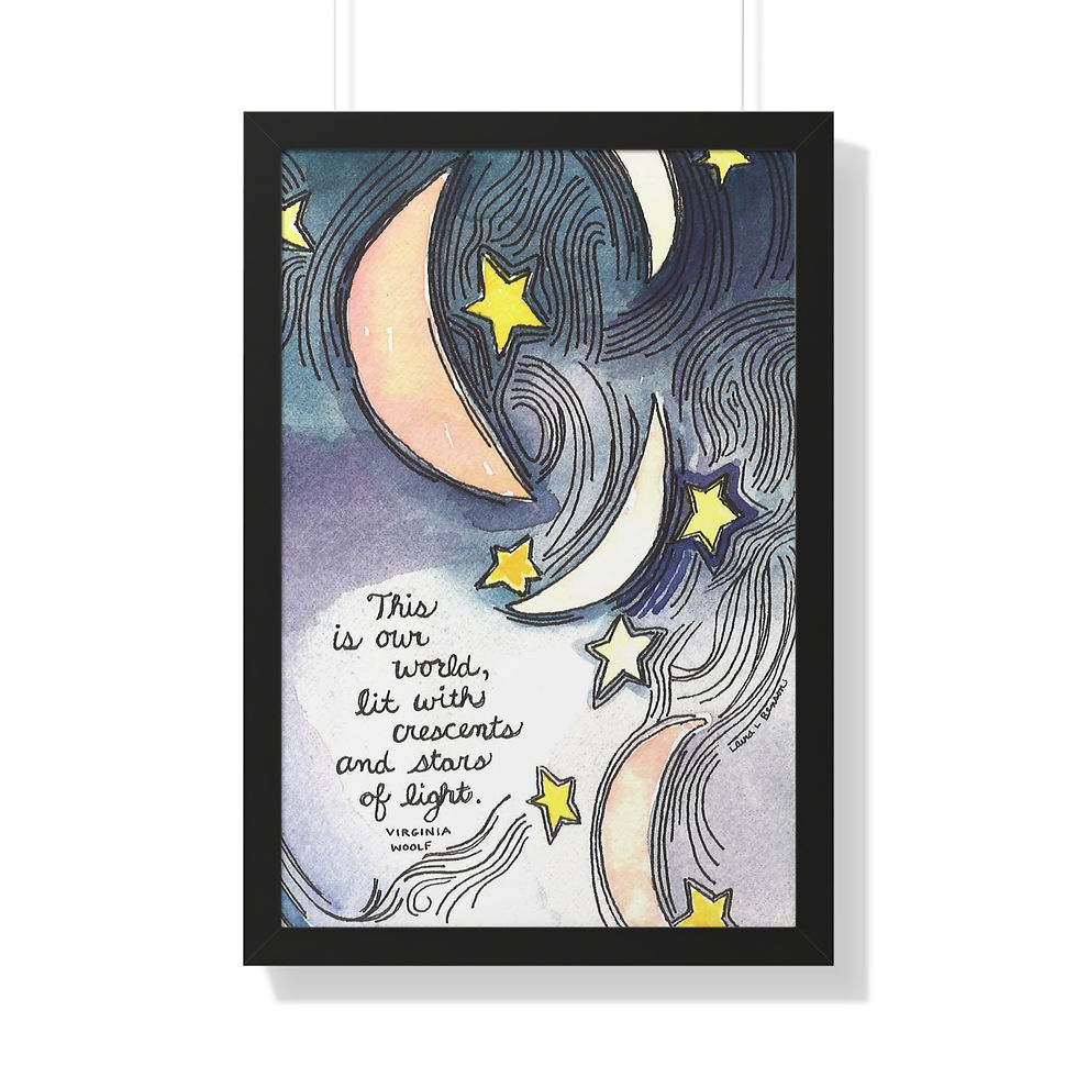 Thumbnail: Virginia Woolf "This is our World' Framed Poster — Moon & Stars Print 