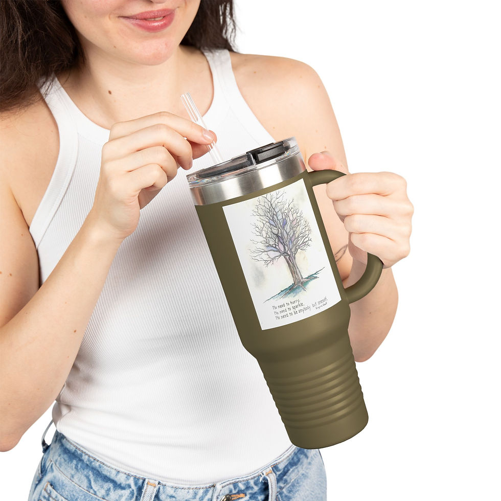 Thumbnail: Virginia Woolf Insulated Travel Mug - "No need to hurry'