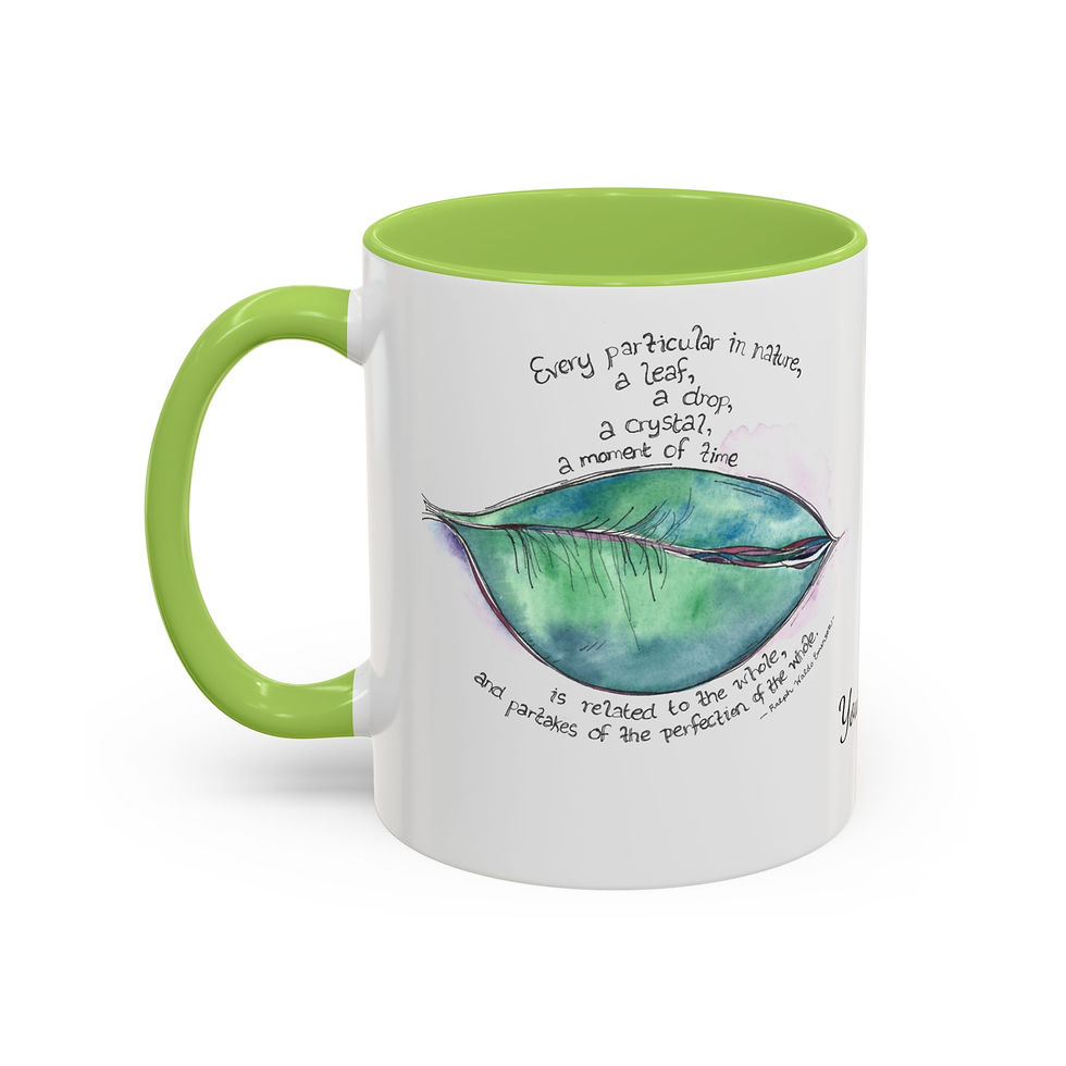 Thumbnail: Emerson Quote Accent Coffee Mug - Motivational Design for Nature Lovers