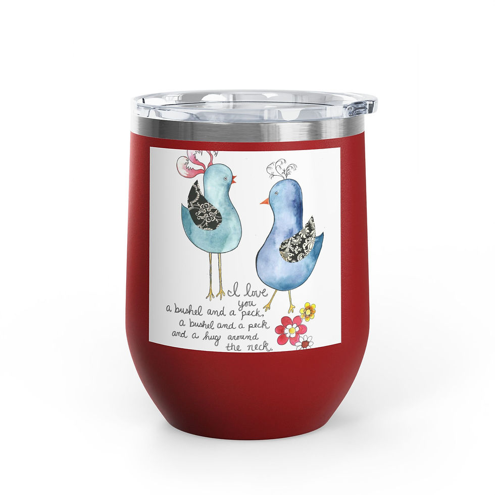 Thumbnail: Whimsical Bushel and a Peck Wine Tumbler - 12oz Insulated Drinkware 
