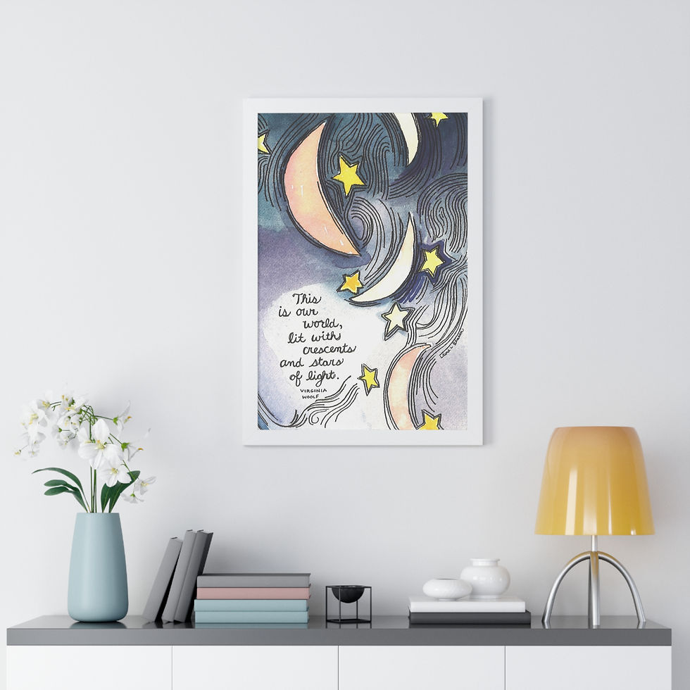 Thumbnail: Virginia Woolf "This is our World' Framed Poster — Moon & Stars Print 
