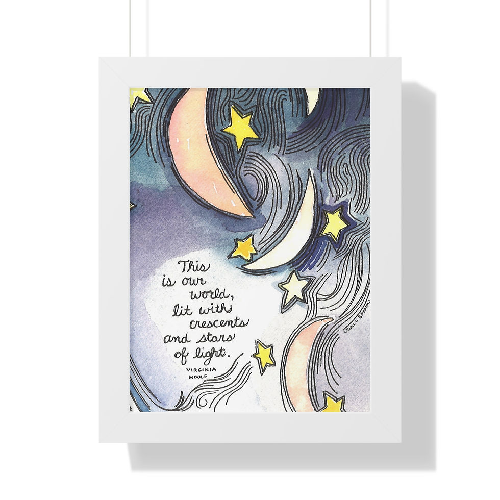 Thumbnail: Virginia Woolf "This is our World' Framed Poster — Moon & Stars Print 