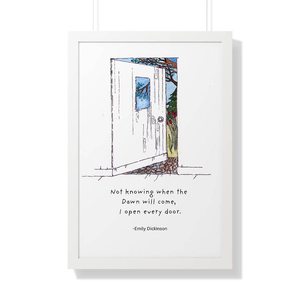 Thumbnail: Emily Dickinson Quote “Not knowing when the Dawn will come" Framed Wall Art