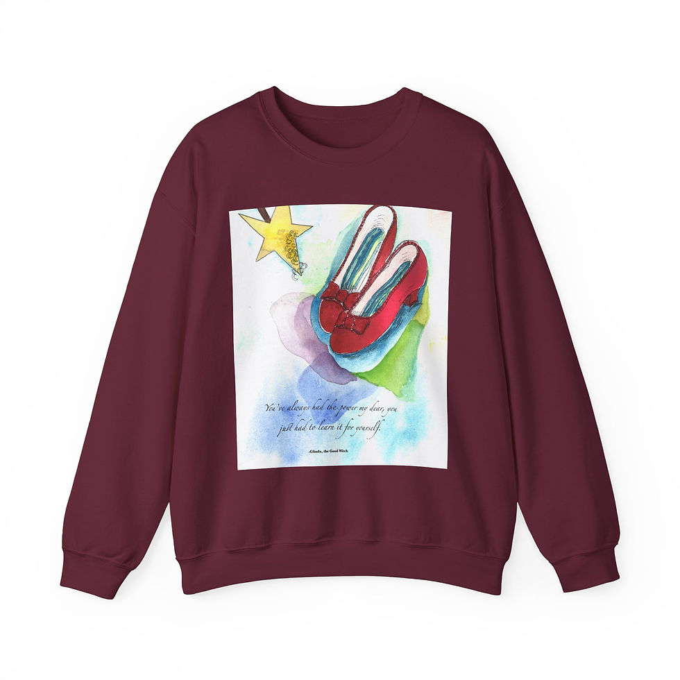 Thumbnail: Artistic Crewneck Sweatshirt -Glinda "You always had the power" Quote