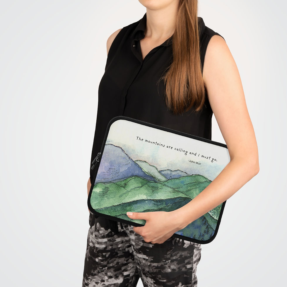 Thumbnail: John Muir Mountain-Themed Laptop Sleeve - "The Mountains Are Calling"