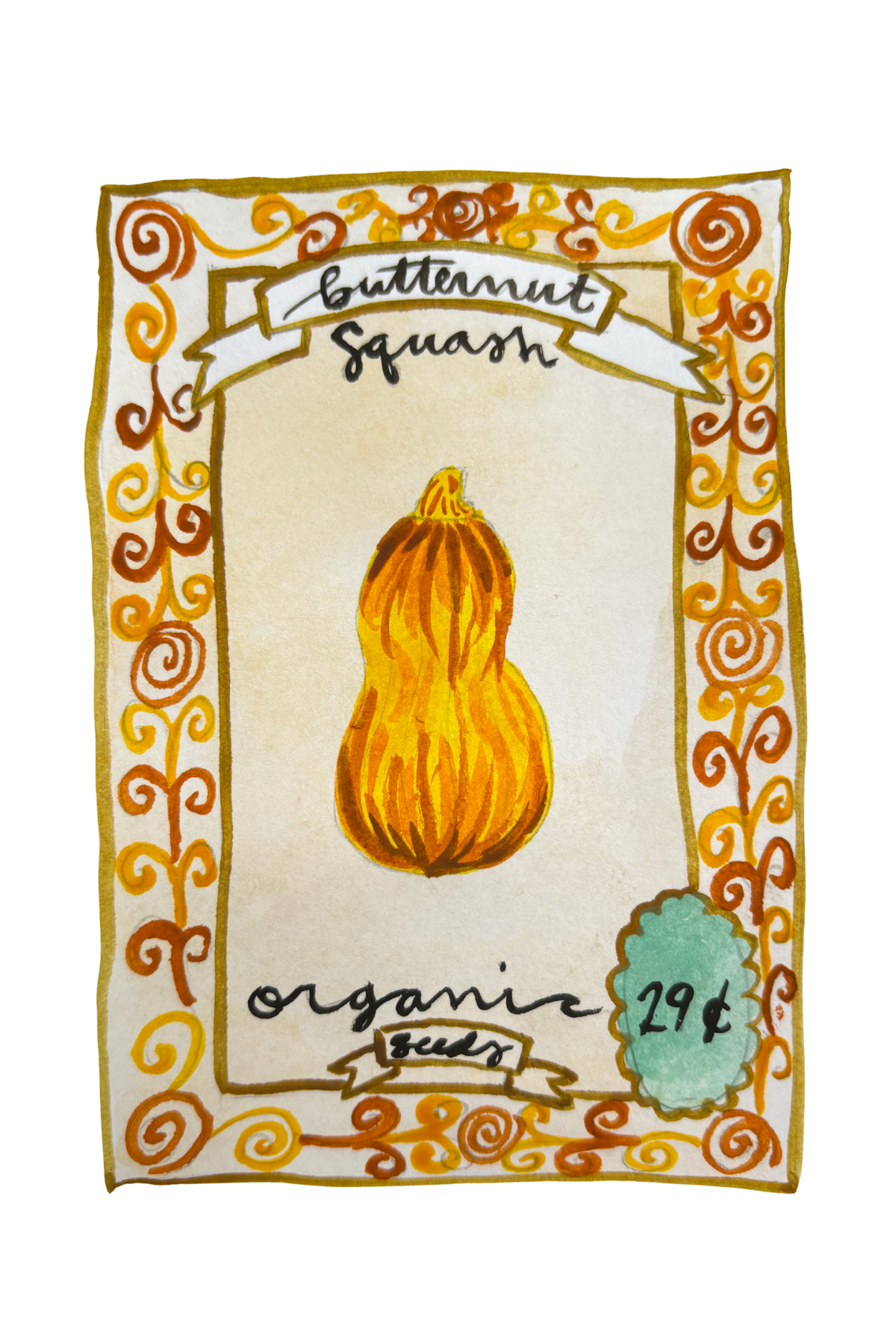 Butternut Squash Seed Packet Print