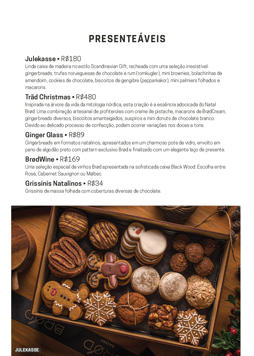 cardápio de encomendas de Natal presenteaveis