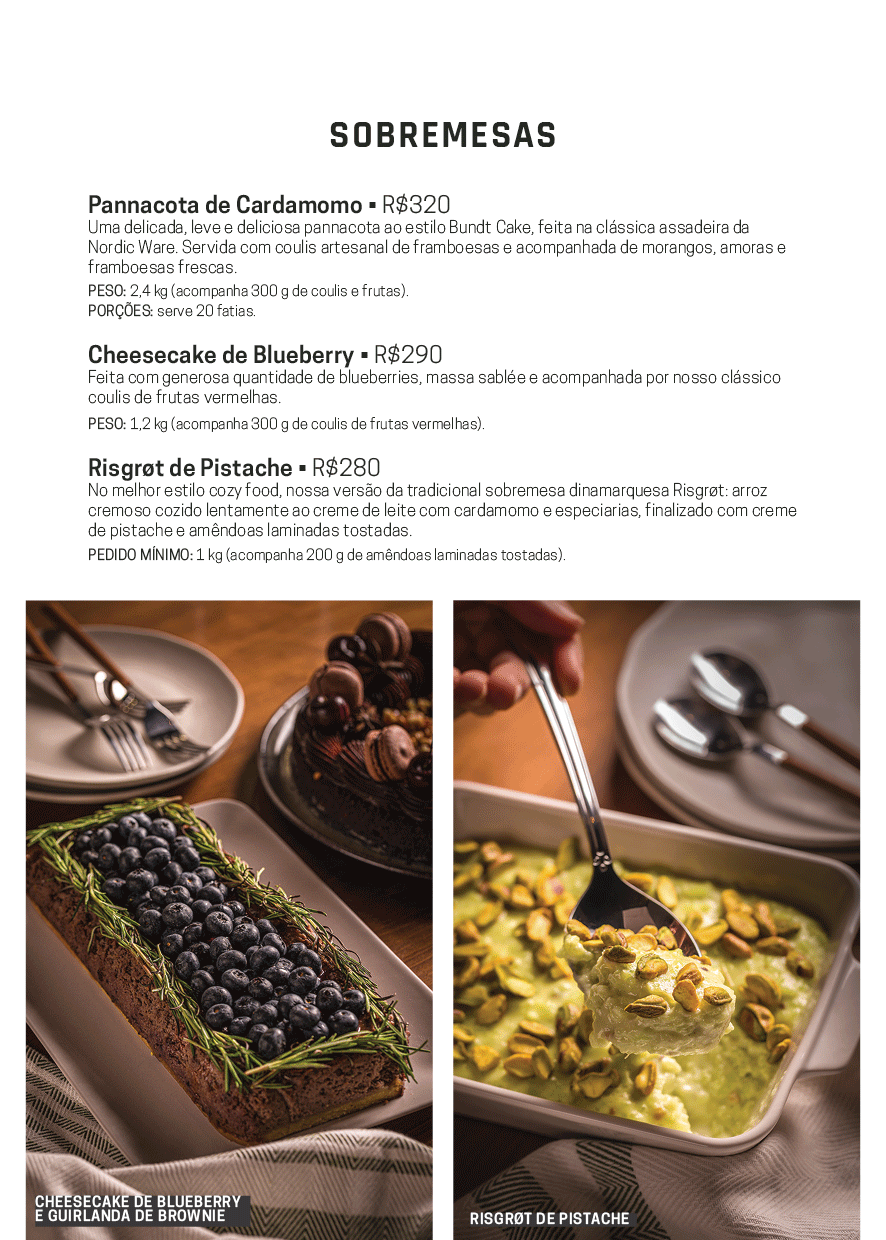 cardápio de encomendas de Natal sobremesas