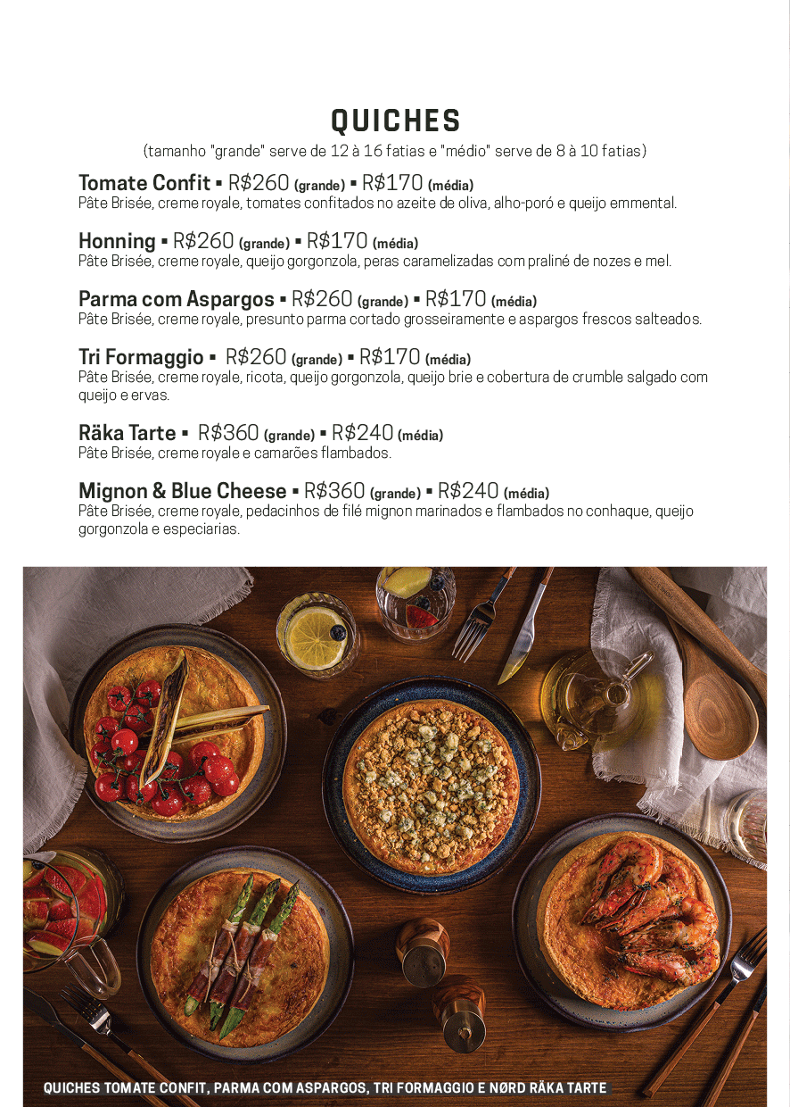 cardápio de encomendas de Natal quiches