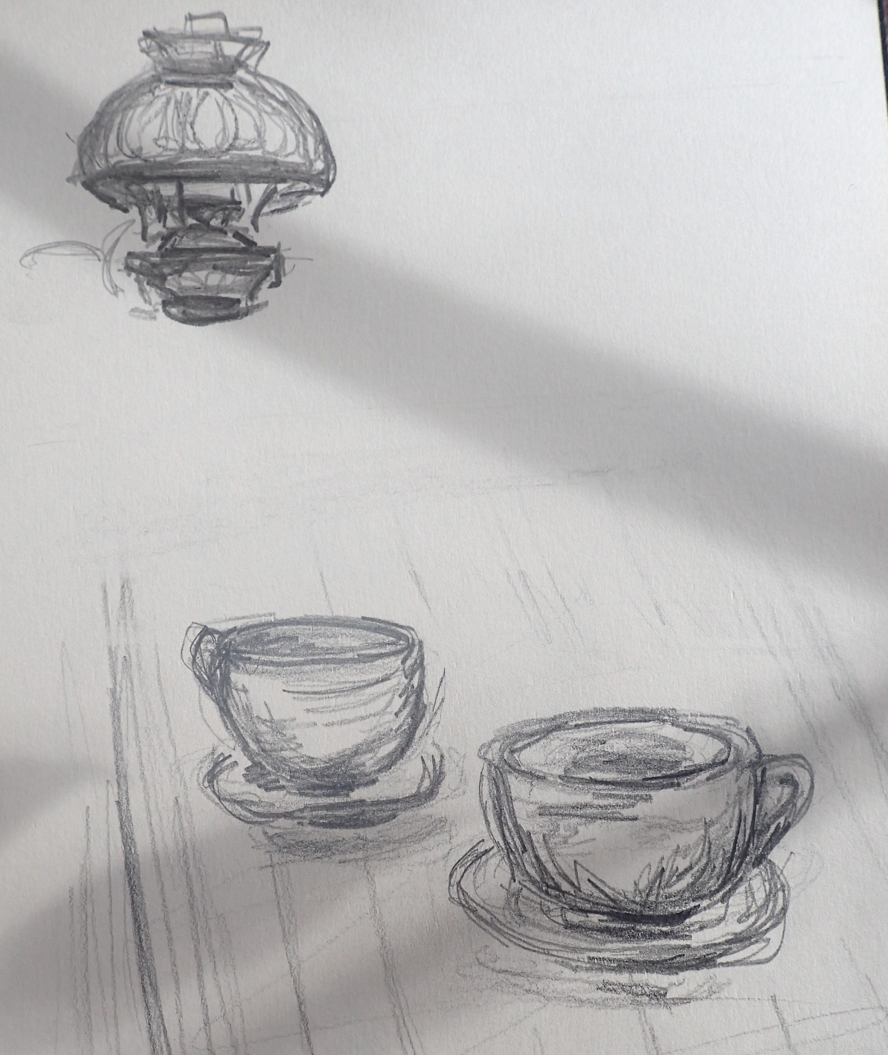 perspective study mugs with lamp