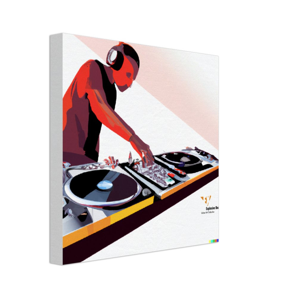 Deejay on the decks Urban Art Canvas