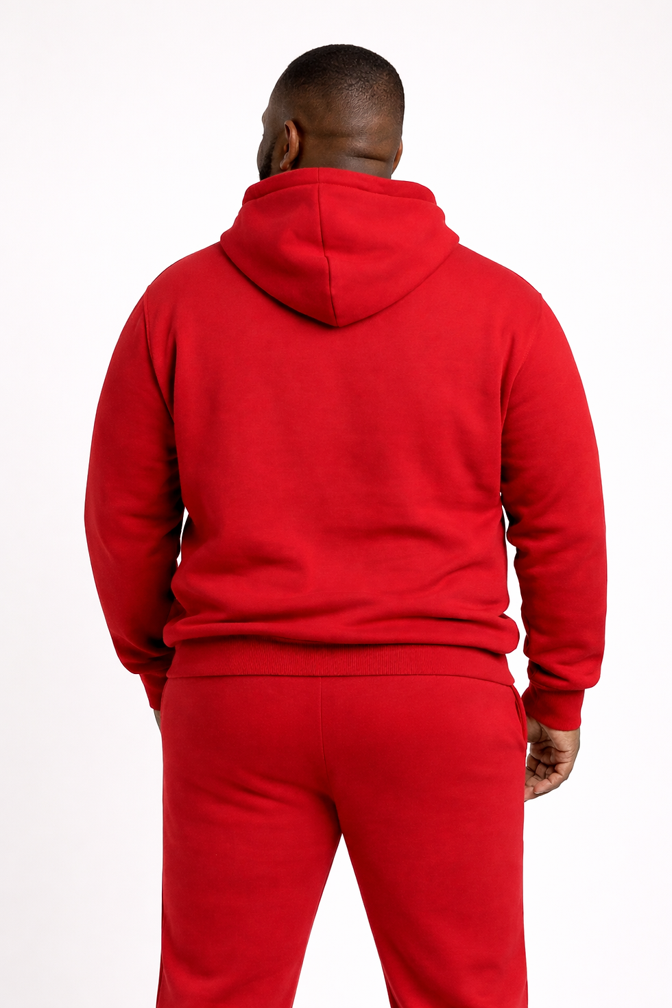 Thumbnail: Person in red hoodie and sweatpants from behind