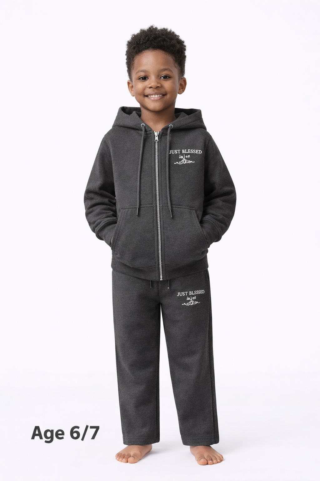 Dark Ash Kids Hoodie & Trouser Set (Age 6/7
