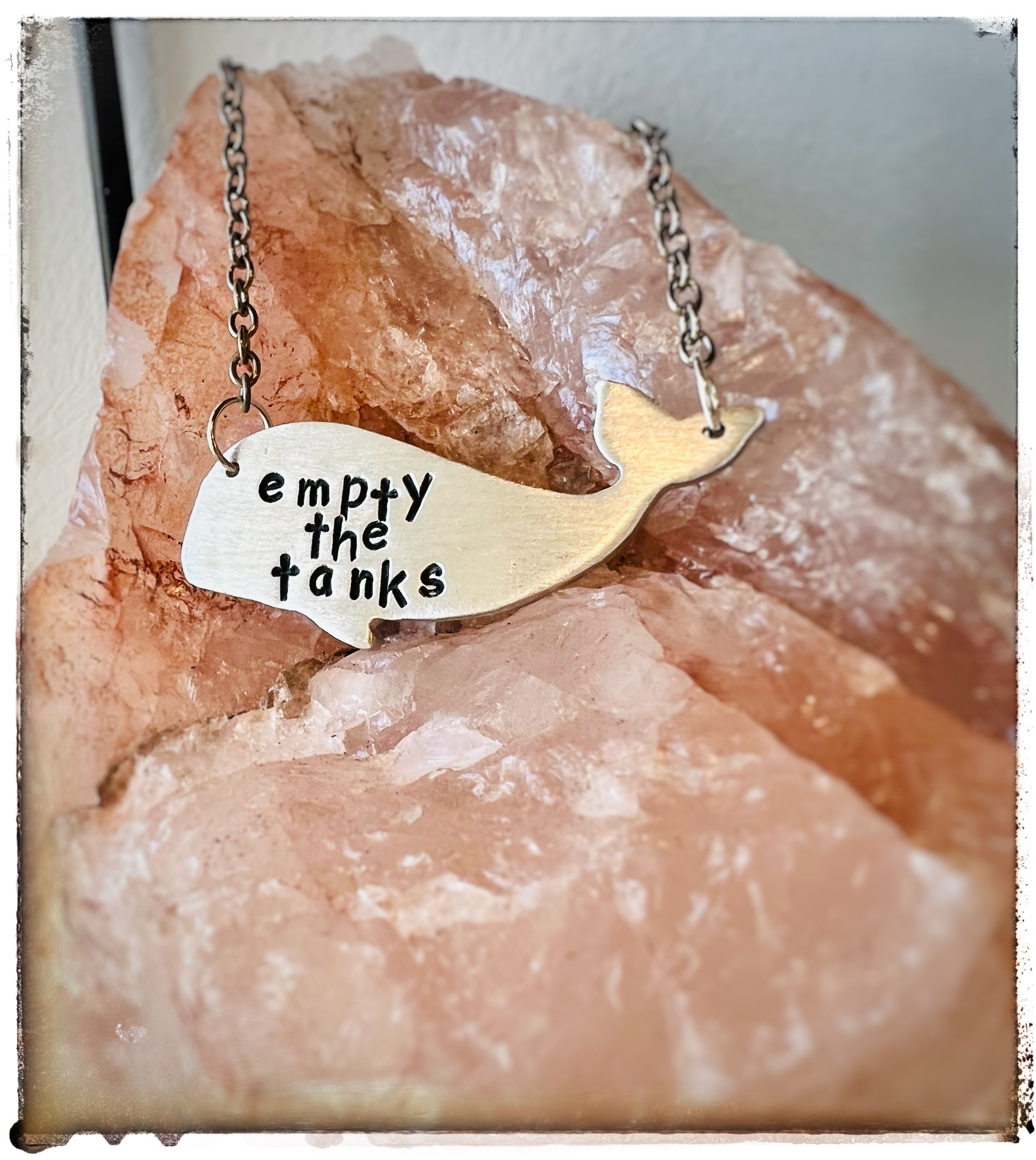 Empty the Tanks Whale Necklace