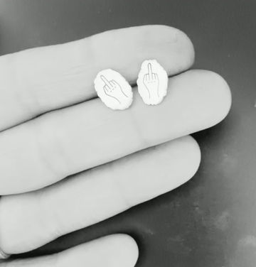 Thumbnail: FU Middle Finger Earrings 