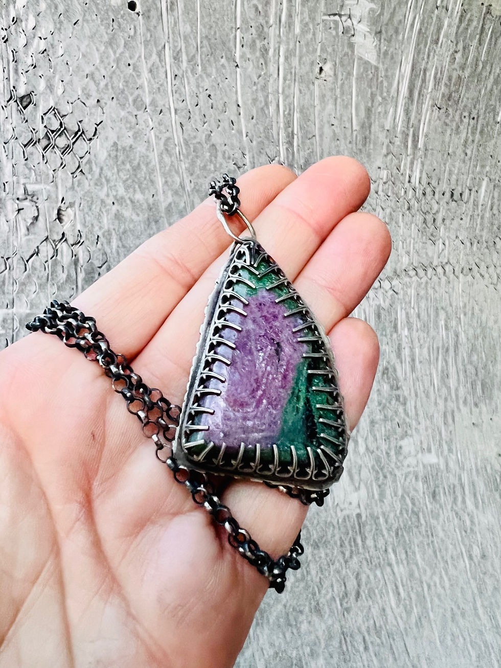 Thumbnail: Ruby Zoisite Moth Necklace 