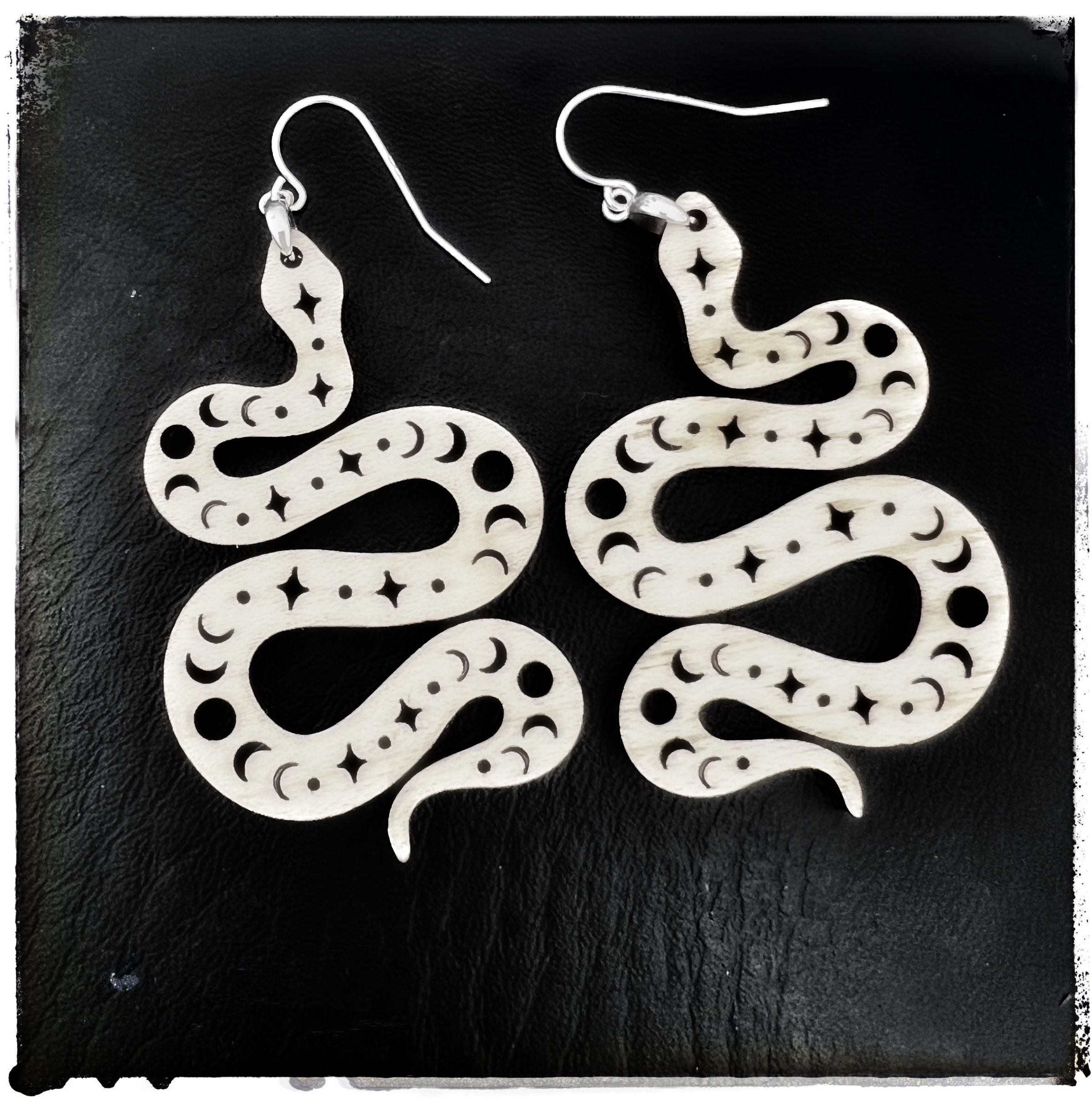 Year of the Snake Wood Earrings
