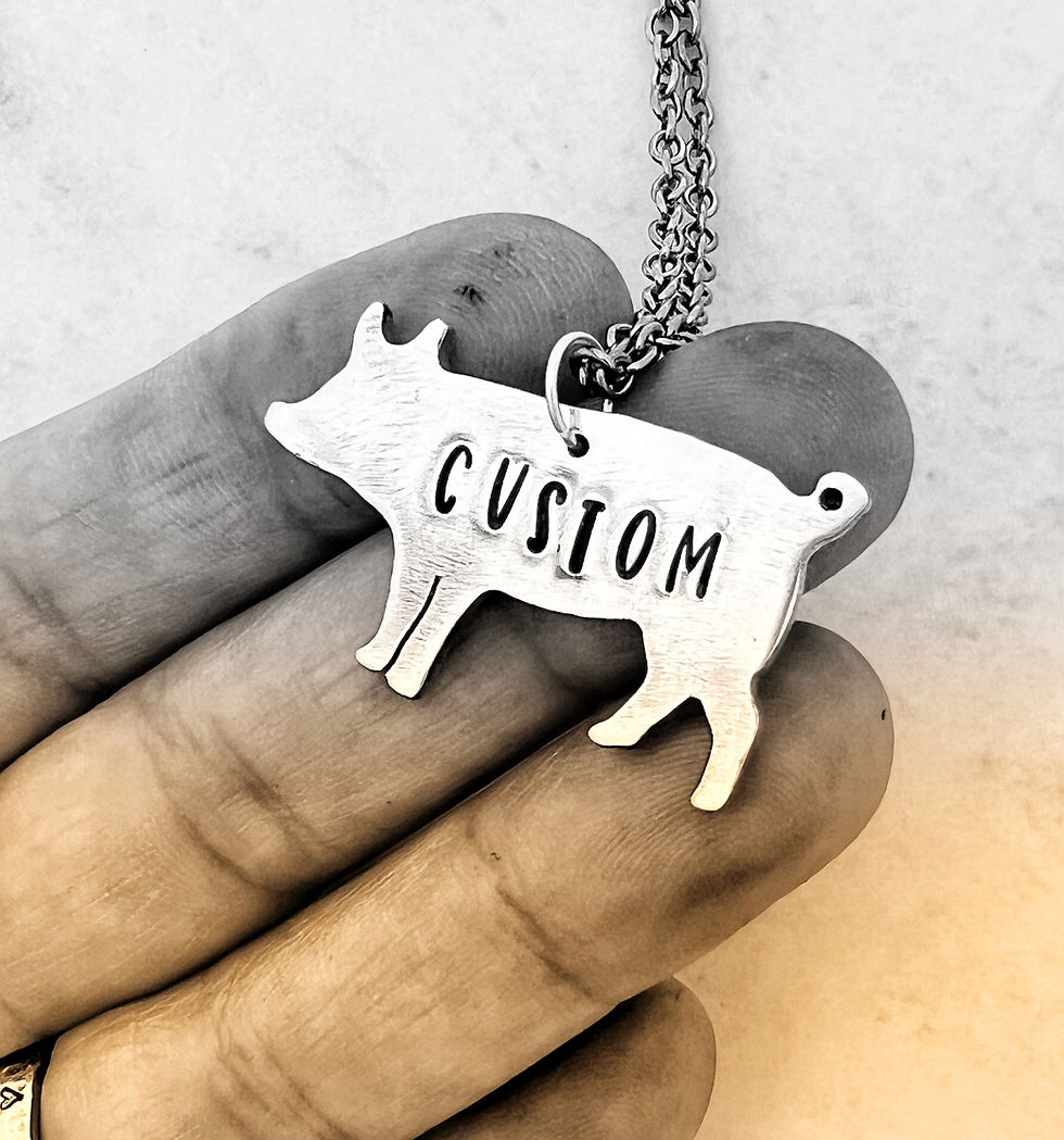 Miniaturebillede: Custom Word Pig Necklace