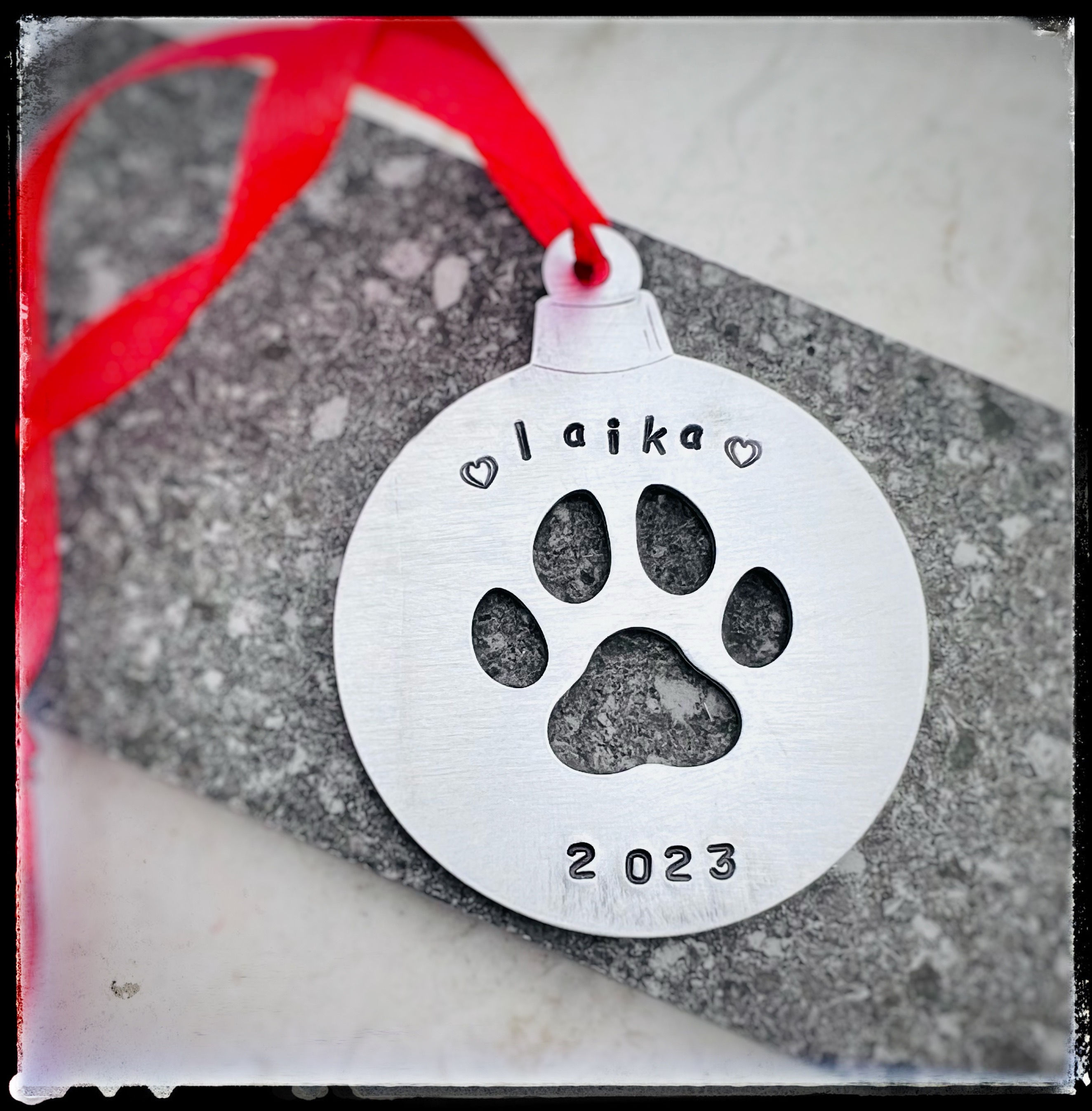 Personalized Dog Paw Print Ornament