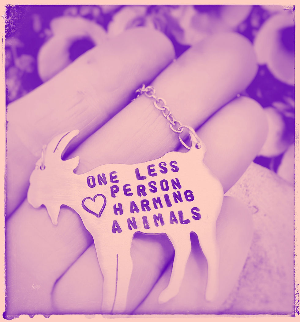 Miniatura: One less person harming Animals Goat Necklace 