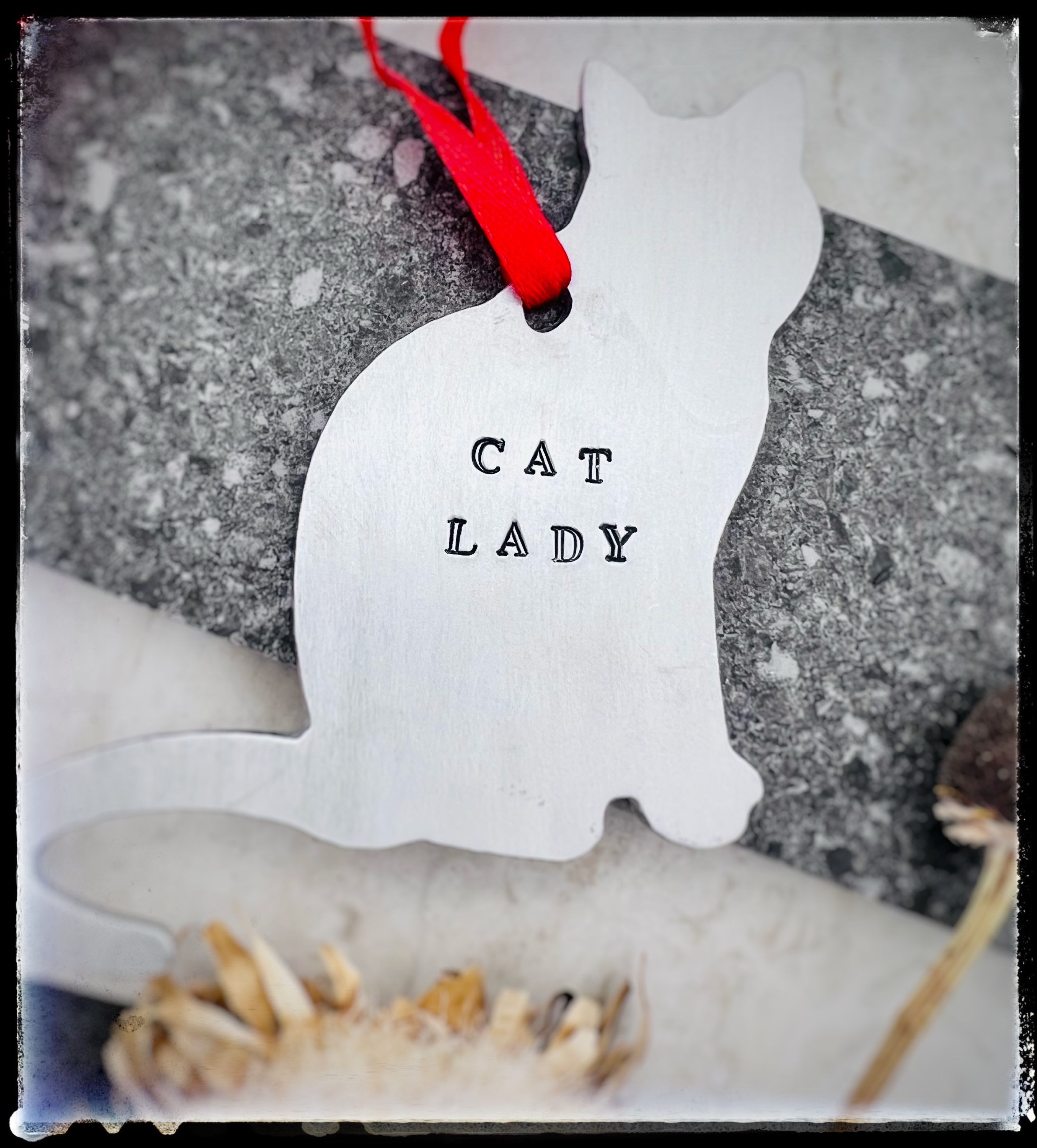 Cat Lady Cat Holiday Ornament
