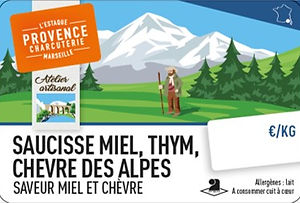 Saucisse_miel,_thym_et_chèvre_des_Alpes_