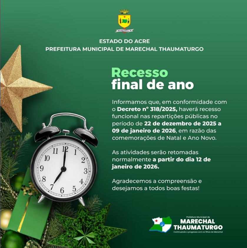 Recesso de Final de Ano.