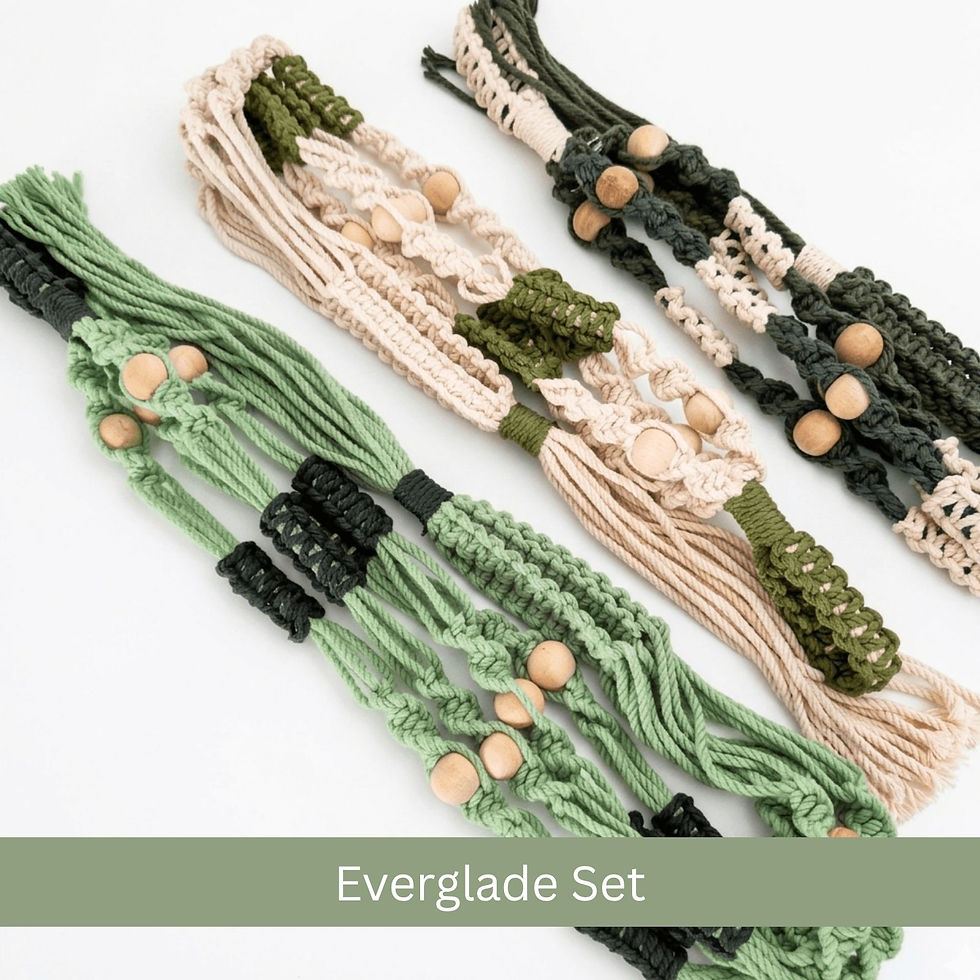 Thumbnail: Aasri Living Dual Color Everglade Macrame Plant Hanger Value Bundle