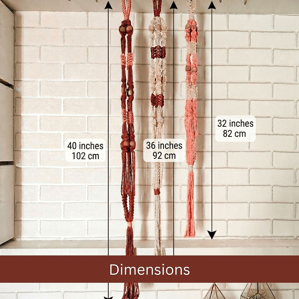 Thumbnail: Aasri Living Dual Color Terra Harvest Macrame Plant Hanger Value Bundle  Dimensions