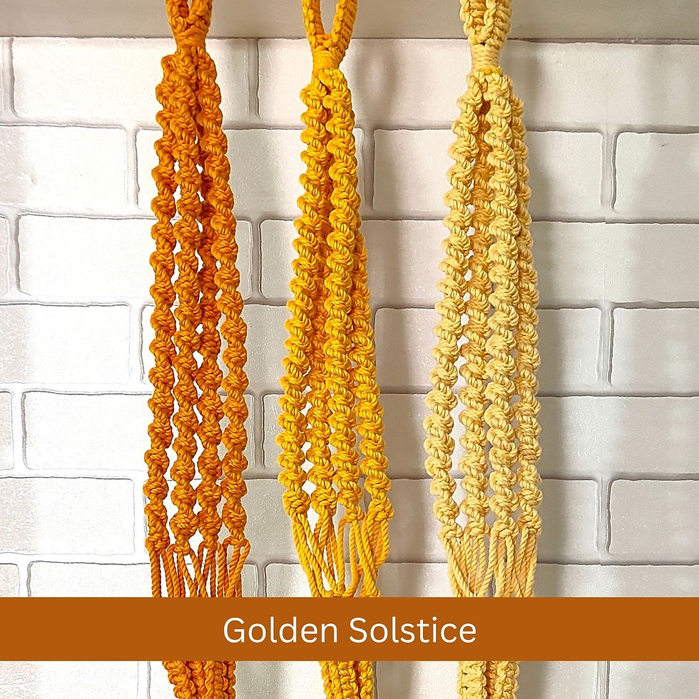 Thumbnail: Aasri Living Golden Solstice Spiral Macrame Plant Hanger Set