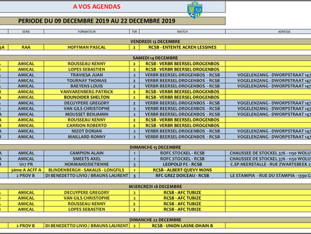 Planning de la semaine