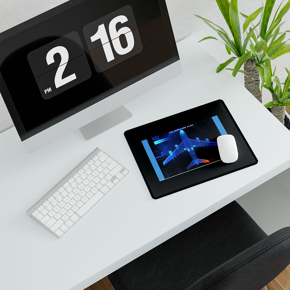 Thumbnail: Aviation Blueprint Desk Mat — The Airplane Club Gaming & Work Mousepad
