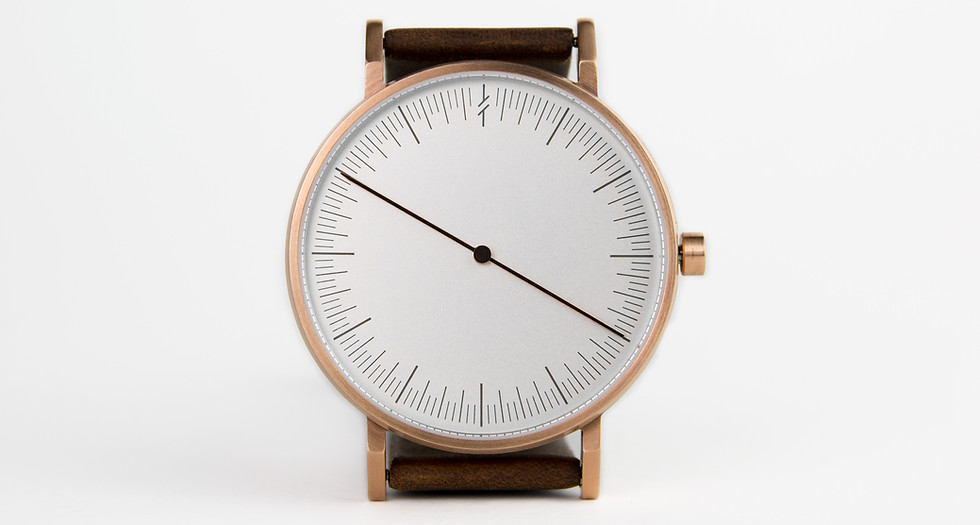 design watch , leather strap ,one hand watch