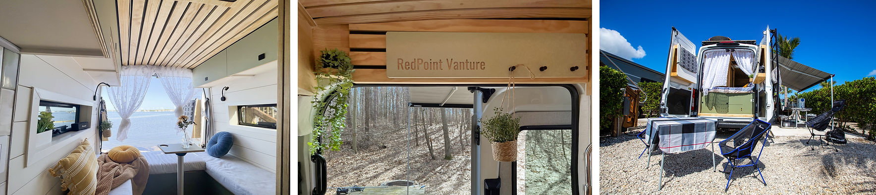 Custom build camper van on Ford Transit 148 EXT with a rear dinette