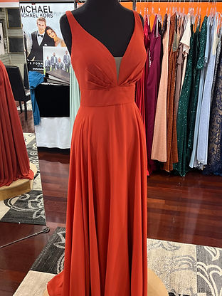terracotta-bridesmaid-dress-aline-vneck_
