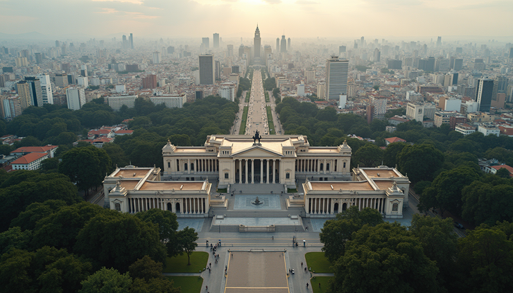 Vista aérea do Palácio dos Bandeirantes, sede do governo de São Paulo