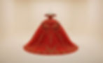 Thumbnail: Dramatic Crimson Red Tulle Ball Gown with Off-Shoulder Draping
