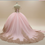 Thumbnail: Sparkling Pink Ball Gown with Gold Lace and Beaded Corset  