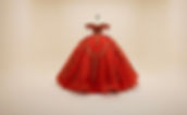 Dramatic Crimson Red Tulle Ball Gown with Off-Shoulder Draping