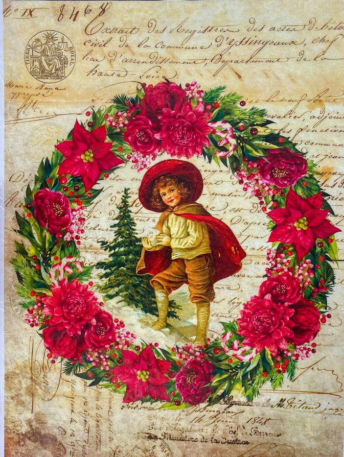 Ριζόχαρτο για Decoupage A3 - Christmas Boy