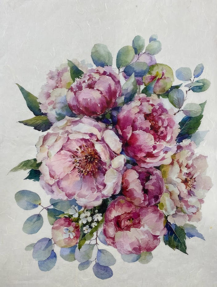 Decoupage ριζόχαρτο -Bouquet