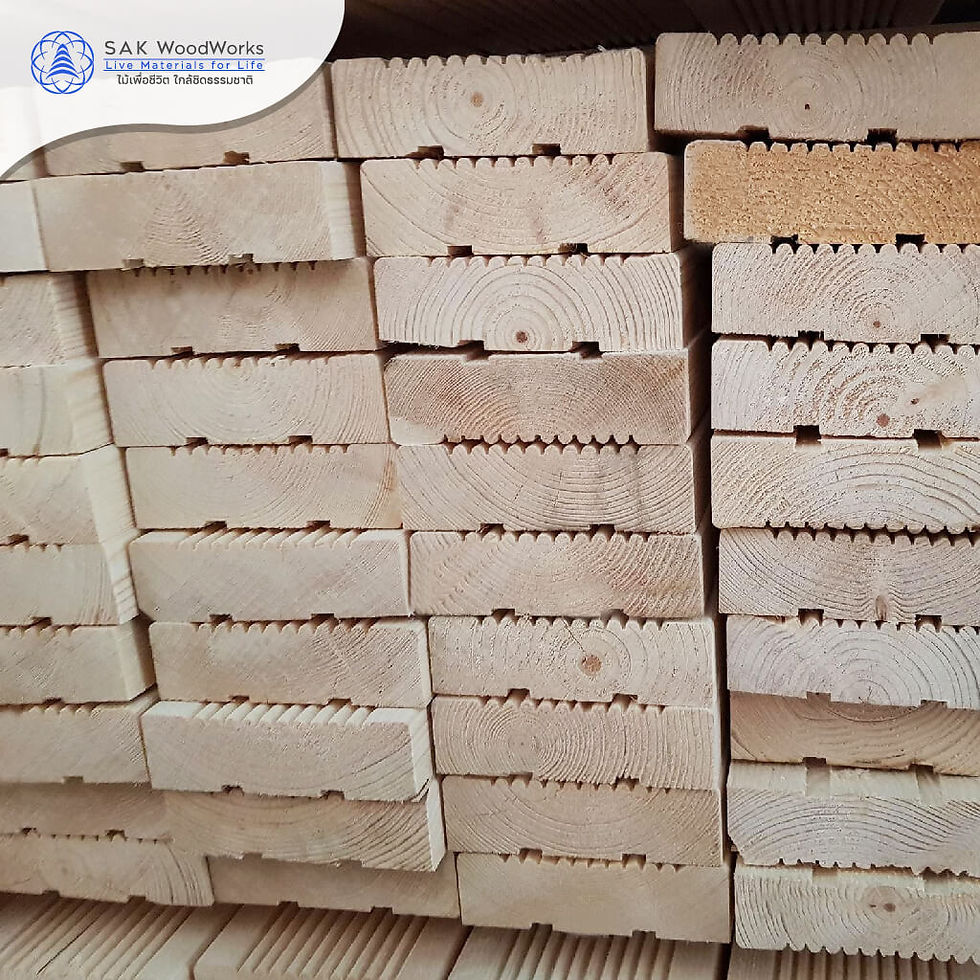 Thumbnail: ไม้พื้นสนรัสเซีย เซาะร่อง กันลื่น (Groove Decking) ขนาด 2.8ซม. × 9.6ซม. × 3เมตร
