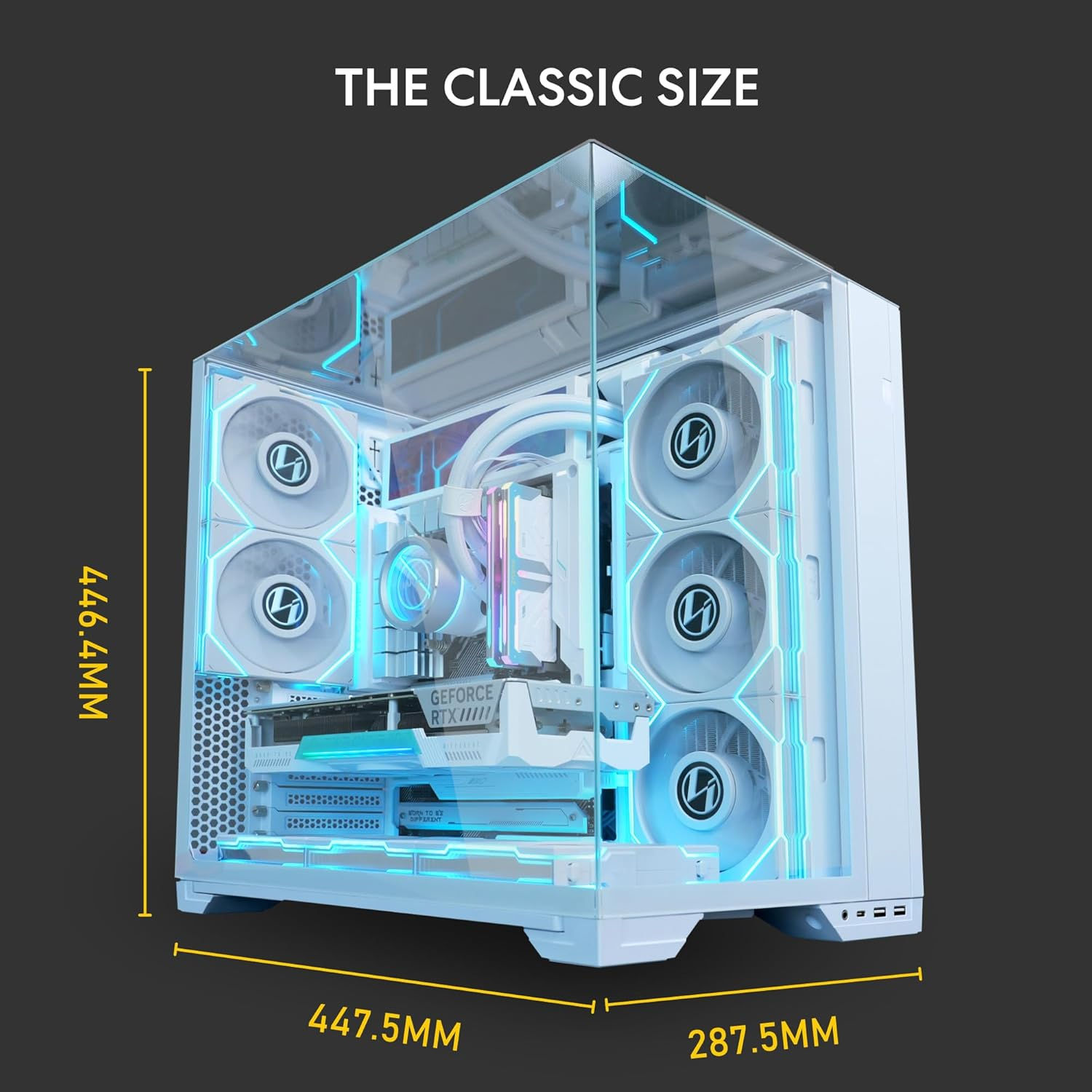 Lian Li O11 Vision Compact White Steel ATX Computer Case